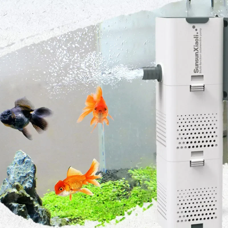 Aquarium Plant Iron - 3-in-1-Aquarium-Filterpumpe, Aquarium-Luftpumpe, Wellenpumpe, Aquarium, Tauchluft, Sauerstoff,